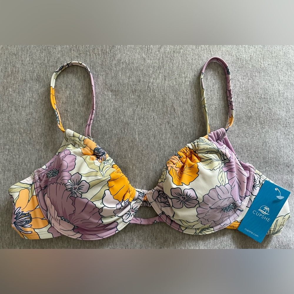 Cupshie Women’s Size L Multicolored Bikini Top New With Tags